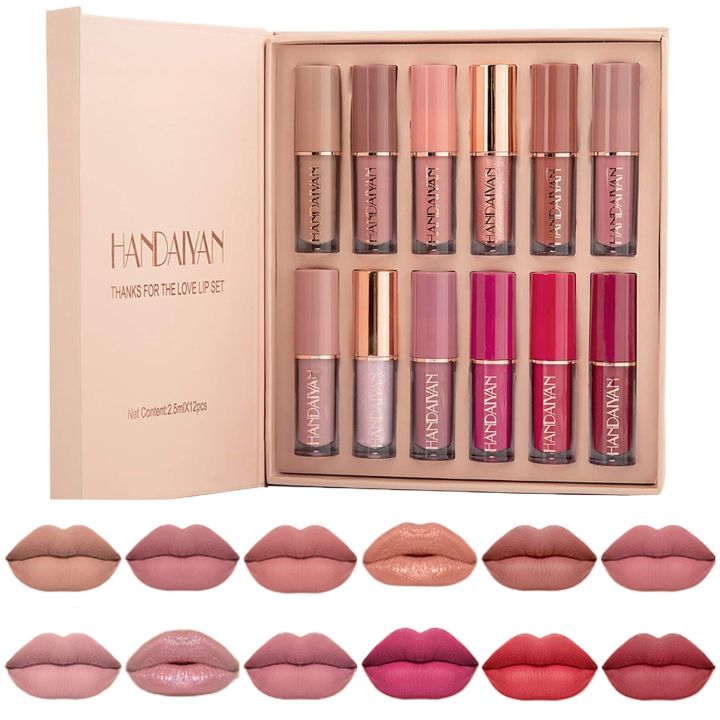 Matte Liquid Lipstick Set 12PCS by HANDIYAN