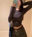 Sweet and Spicy Short Inner T Women's T-shirt 2023 Autumn New Korean Slim Bottoming Shirt Long Sleeve Slim-Fit Student Top.