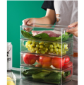 Kitchen Transparent Crisper Stackable Drawer Type Refrigerator Storage Box Food Sorting Draining Crisper For Vegetable 1Pcs.