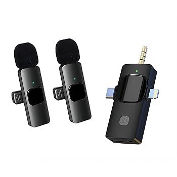 K15 3 in 1 Wireless Lavalier Microphone for Iphone-Android-Tablet By trade bd 365