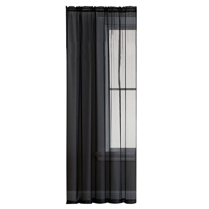 1Pc Solid Color Sheer Tulle Window Curtain Drape Living Room Balcony Patio Decor