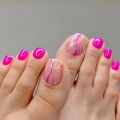 24P Toenails With Glue French Line Glitter False Toe Nails Art Detachable Press On Toenails Acrylic Butterfly ToeNails Tips.