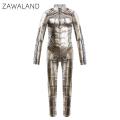 Zawaland Child Robot Costume Punk Front Zipper Zentai Suit Boy Girl 3D Cosplay Party Clothes Catsuit Jumpsuit Festival Outfit.