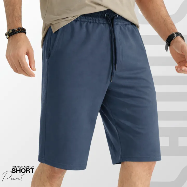 Premium Quality Petrol Color Cotton Short Pant for Men.