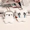 Kawaii Plush Cat Keychains Creative Embroidered Pendant School bag Keyrings Backpacks Decoration Gift For Friends.