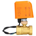 Motorized Ball Valve 2Wire 2Way NormallyOpen DN25 Brass Synchronous Motor AC220V. 