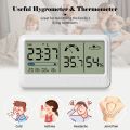 Electronic Digital Hygrometer Humidity Meters Gauge with Time Date LCD Display Clock.