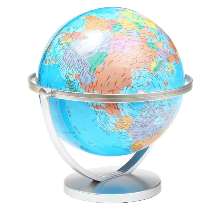 GYMAX Educational Worldglobe, 13cm/21cm/26cm Interactive Desktop Earth Globe With Triangle Metal - View #3