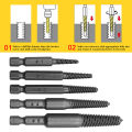 5PCS Screw Extractor Center Drill Bits Guide Set Broken Damaged Bolt Remover SEVICH.