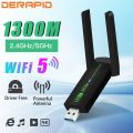 1300Mbps WiFi USB Adapter Dual Band 2.4G/5Ghz Wi-Fi Dongle 802.11AC Powerful Antenna Wireless Receiver For PC/Laptop Driver Free. 