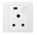Super Star Rose 15A 3 Pin Round AC Socket Switch with Neon Three 3Pin A/C Electrical Wall Outlet with Indicator. 