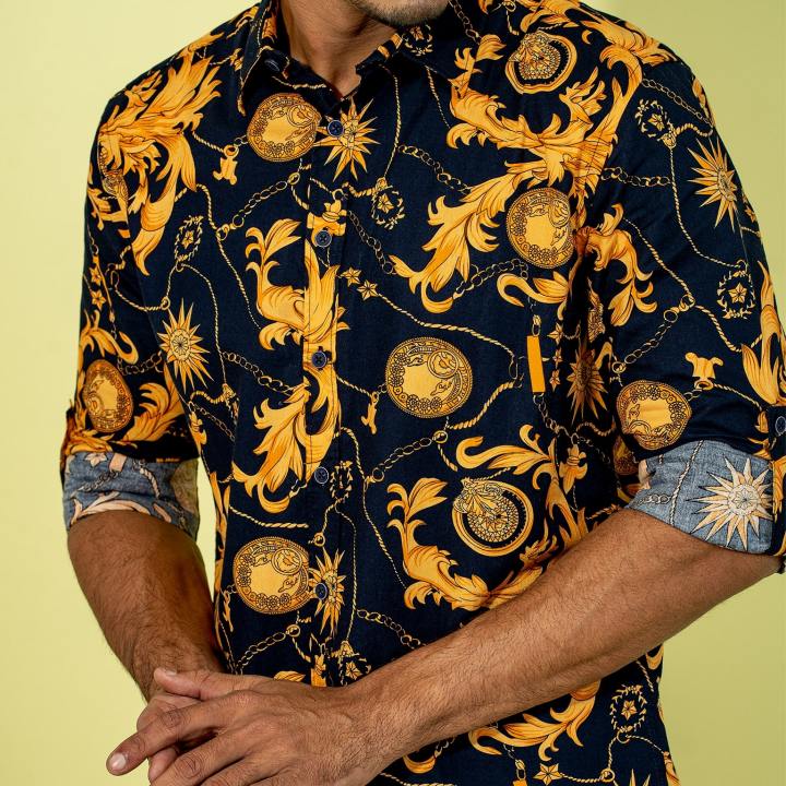 MENS%20CASUAL%20SHIRT-%20NAVY/YELLOW%20-%20Image%205