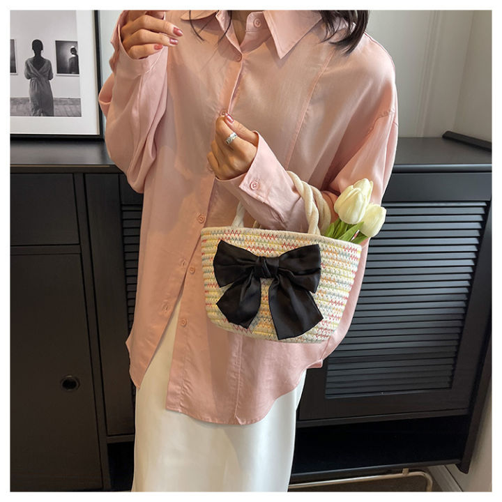 rass%20woen%20bag%20for%20women%202023%20new%20Insta%20ersatile%20retro%20countride%20rattan%20woen%20buet%20bag%20beach%20woen%20portable%20small%20bag%20-%20Image%204