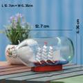 Home Decor Mediterranean Style Mini Ship Boat Drift Bottle Charm Glass Bottle Small Wood Cork Glass Vial Valentine's Day Gift. 