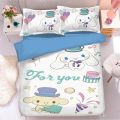 New cute Cinnamoroll four-piece set cute bed sheet quilt cover Sanrio bedding student dormitory single bed three-piece set.