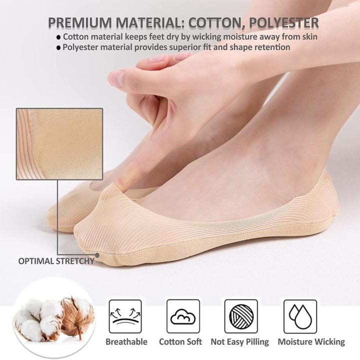 No%20Show%20Socks%20Womens%20Ultra%20Low%20Cut%20Liner%20Socks%20Non%20Slip%20Hidden%20Invisible%20For%20Flats%20Boat%20-%20Image%205