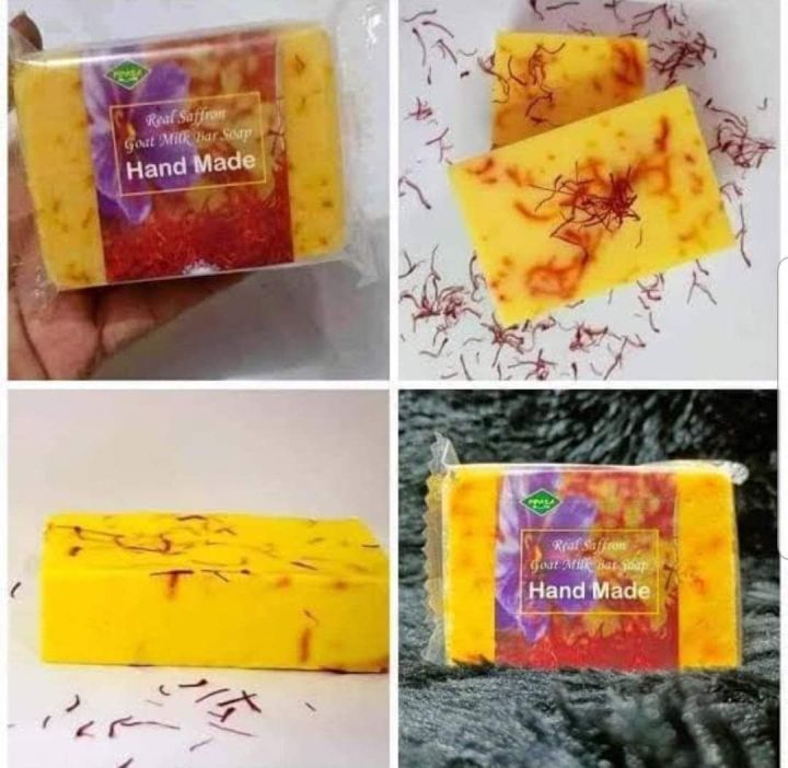 100% Hand Made Saffron Goat Milk Bar 100g Soap- 1 pcs