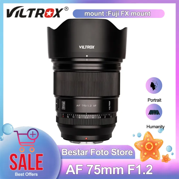 Viltrox AF 75mm F1.2 XF Pro Professional Portrait Prime Lens Large Aperture for Scenery Architecture Night Scene Video Recording