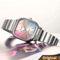 SKMEI 2190 Stainless Steel Strap Ladies Quartz Watch - Silver Color. 