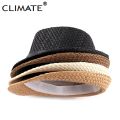 CLIMATE Summer Straw Hat Men Cool Straw Fedora Paper Straw Hats for Man Solid Paper Cool Fedoras Cap Summer Fedora Men Hat Cap. 