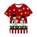 3-14Ys Kids Clothes Santa Claus With Deer Graphic Tee Shirt Merry Christmas T-shirt Boys Girls T-shirts Children Xmas Tshirt Boy. 