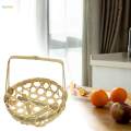Woven Basket Multipurpose with Handle Bamboo Basket for Wedding Picnic Party S. 