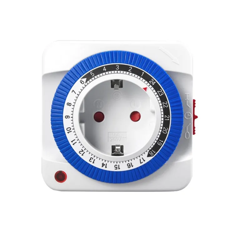 EU 24 Hours Timer Switch Timer Plug in Mechanical Grounded Programmable ...