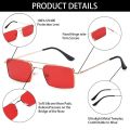 New Ocean Lens Retro Rectangle Sunglasses Small Metal Frame Classic Fashion Women Men European Personality Cycling Glasses. 