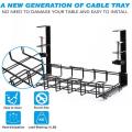 Under Desk Cable Management Tray Expandable Data Cable Storage Rack Socket Holder Wire Cord Power Strip Adapter Organizer Shelf.