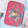 Qitong Rainbow Dot 3D Pencil Case pencil Box with Compartments - Kids Large Capacity School Supply Organizer Students Stationery Box - Girls Boys Pen Pouch. 