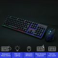 K-13 Keyboard Mouse Combo Rainbow Backlit Multimedia Ergonomic Usb Gaming Keyboard + Wired 2400DPI 4 Buttons Optical LED Usb Gaming Mouse Sets. 