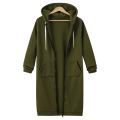 Autumn Winter Solid Color Thicken Hoodies Women Fashion Korean Style Zipper Long Sleeved Hooded Sweatshirt Office Ladies Tops.