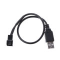 32cm Adapter Cable USB 2.0 A Male To 4-Pin Connector Adapter Cable For 5V Computer PC Fan.