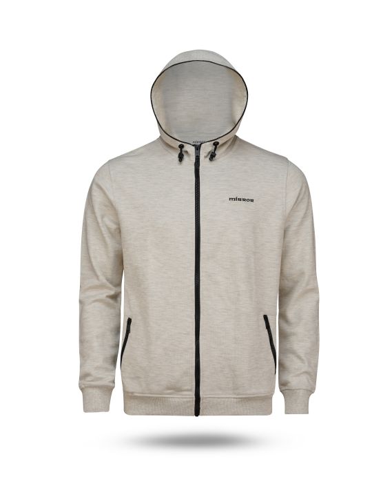 MIRROR Grey Cotton Hoodie For Men