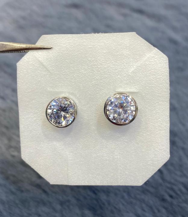 Indispensable -SJ49 Diamond Cut Zirconia Stone Earring Top Stud Earrings - Easy To maintain - Designed - Urban Vibes- Innovative