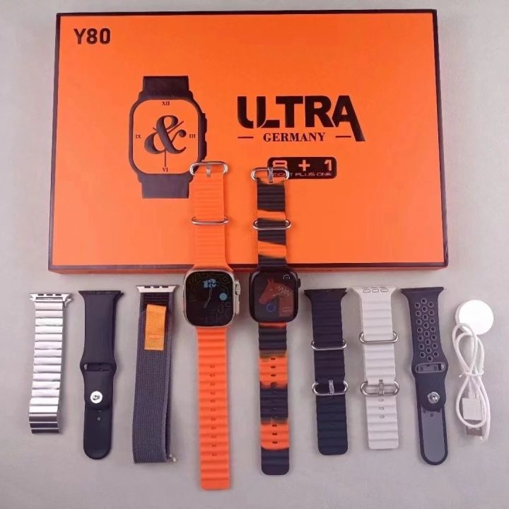 Y80 Ultra Smartwatch With 8 Strap