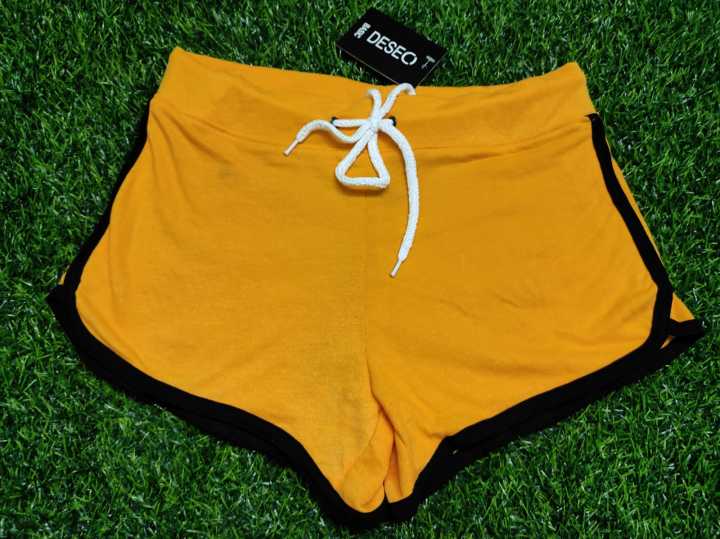 Ladies%20Soft%20Sexy%20Comfortable%20Shorts%20-%20Dark%20Yellow%20-%20Image%202