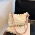 Fold Wrinkle Bag Good Quality Zipper Closure Women Shoulder Bags Pleated Bubbles Handbags for Women.
