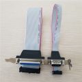 DB25 25Pin Parallel Port Printer LPT + RS-232 RS232 COM DB9 9Pin Serial Port Cable Cord Wire Bracket 30cm.