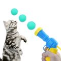 Plush ball launcher cat toy self-relive stuffy plush ball elastic cat teasing cat stick pet toy. 