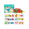 Spelling Game Toy, Matching Letter Games, Flash Cards Montessori Wooden Educational Toys Gifts For Preschool Kindergarten Kids Boys Girls 3 4 5 Years Old.