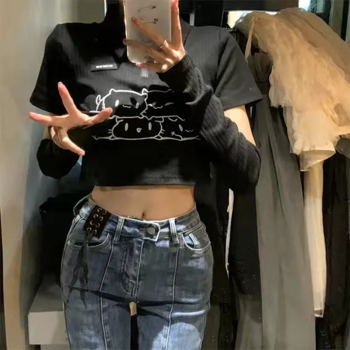QWEEK%20Women's%20T-shirt%20Japanese%20Korean%20Harajuku%20Y2k%20Preppy%20Style%20Sweet%20Soft%20Girl%20Short%20Sleeve%20T-shirts%20Crop%20Top%20Chic%20Fashion%20-%20Image%202
