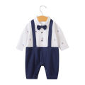 Baby boy strap one-piece Ha clothes British style baby gentleman clothes spring and autumn long sleeve newborn leave two climbing clothes. 
