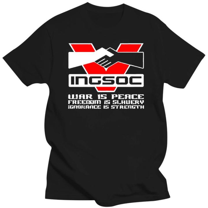 New 2021 INGSOC George Orwell Slogan 1984 Big Brother Socialism War is Peace t shirt