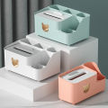 Cartoon Storage Tissue Cute Gold Plated Divided Little Bear Multi functional Living Room Restaurant Drawing Paper Box. 