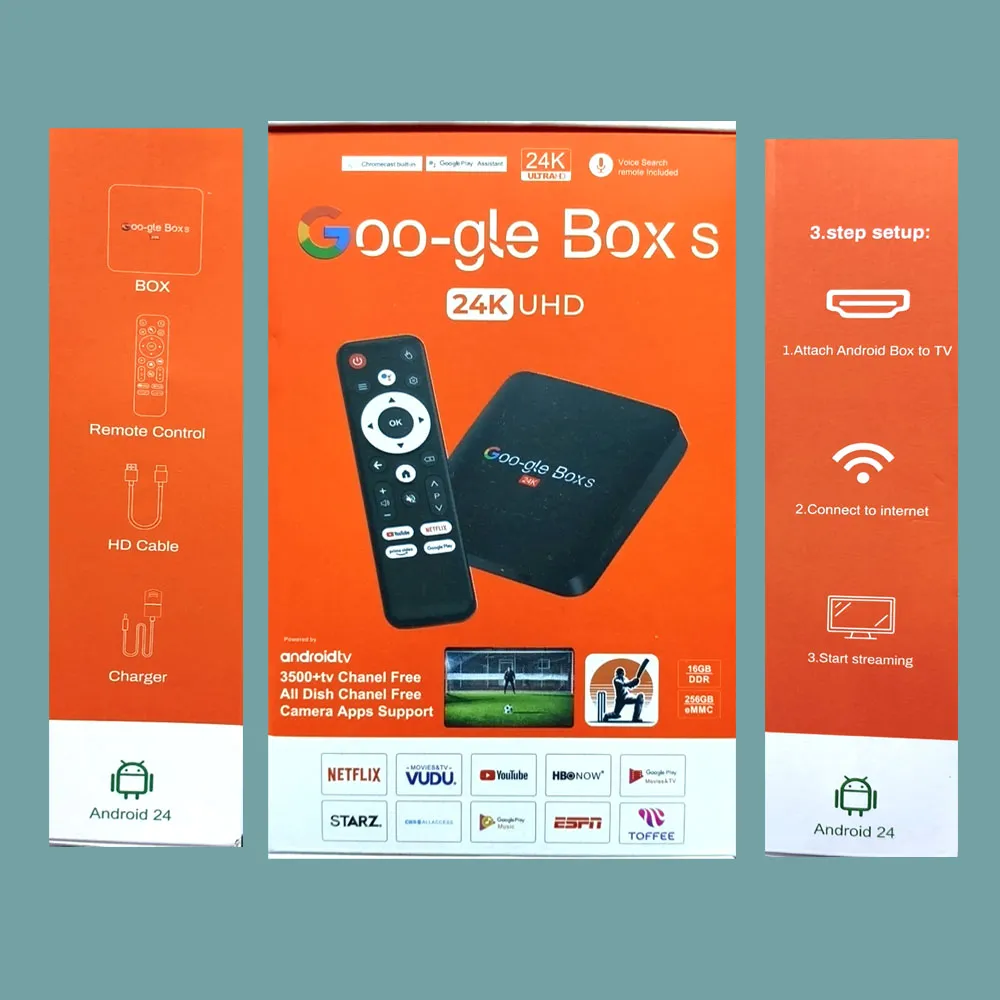 sNstudio9MAX GoogleTVボックス Google Box S 24K UHD Android TV Box – Netflix, YouTube, Toffee