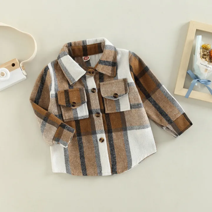 Toddler%20Baby%20Boy%20Girl%20Plaid%20Shirt%20Jacket%20Outfits%20Button%20Down%20Cardigan%20Kids%20Long%20Sleeve%20Coat%20Tops%20Fall%20Clothes%20-%20Image%202