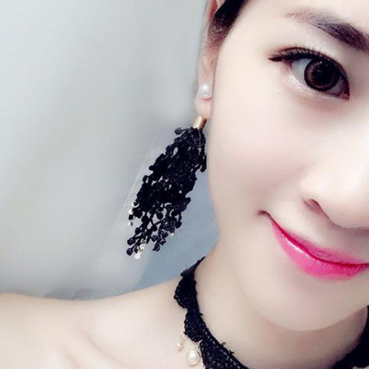Dangle%20Earrings%20All-match%20Temperament%20Tassel%20Streamers%20Faux%20Pearl%20Stud%20Earrings%20-%20Image%203