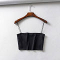 2024 Summer Women's Crop Top Elastic Cotton Camis sleeveless Short Tank Top Bar.