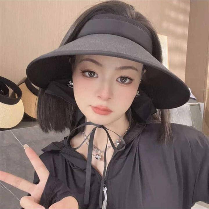 Empty Top Summer Hat All-Match Wide Brim Adjustable Sun Hat Anti